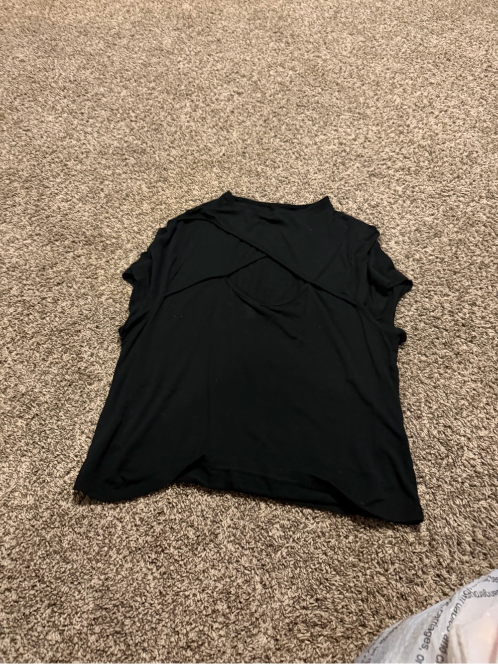 Black Women's Short Sleeve Top - Classic Layered Front